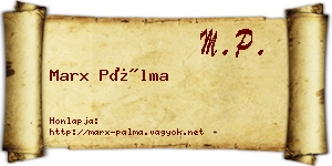 Marx Pálma névjegykártya